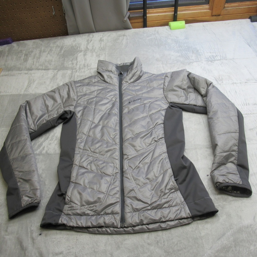 Columbia Jacket Womens Medium Gray Omni Heat Passo Alto Hybrid Quilted Insulated